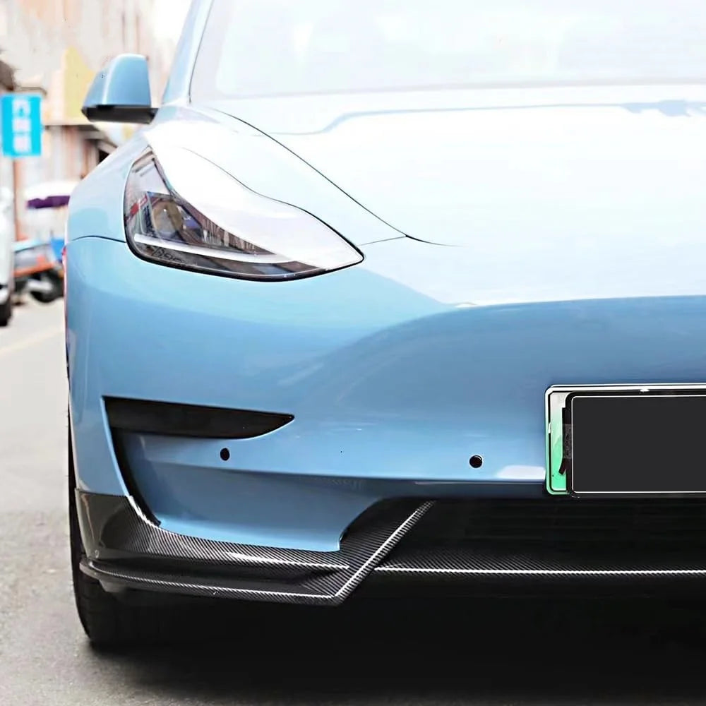 Front Bumper Front Lip Front Shovel kit Compatible for Tesla Model 3 2017-2023 & Model Y 2017-2024,Body Spoiler Splitter kit