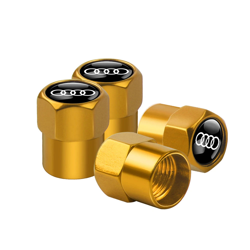 Aluminum Car Tire Valve Cover Car Badge Nylon Keychain Accessorie For Audi Sline RS A3 A4 A5 A6 b6 b7 b9 8p 8v b8 c7 S6 RS3 TT