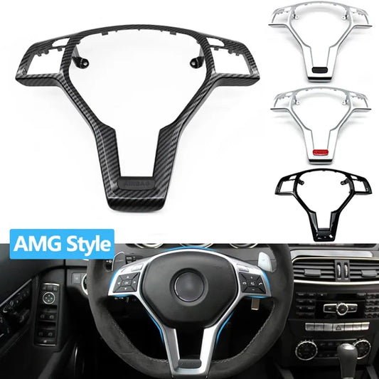 Car Steering Wheel Cover Trim Panel For Mercedes-Benz AMG A C E Cla C218 CLS Class W176 W204 W212 W207 W117 C63 E63 Decoration