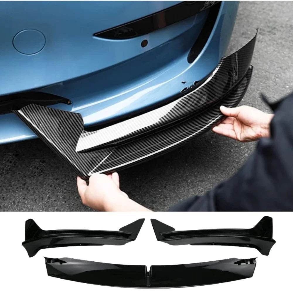 Front Bumper Front Lip Front Shovel kit Compatible for Tesla Model 3 2017-2023 & Model Y 2017-2024,Body Spoiler Splitter kit