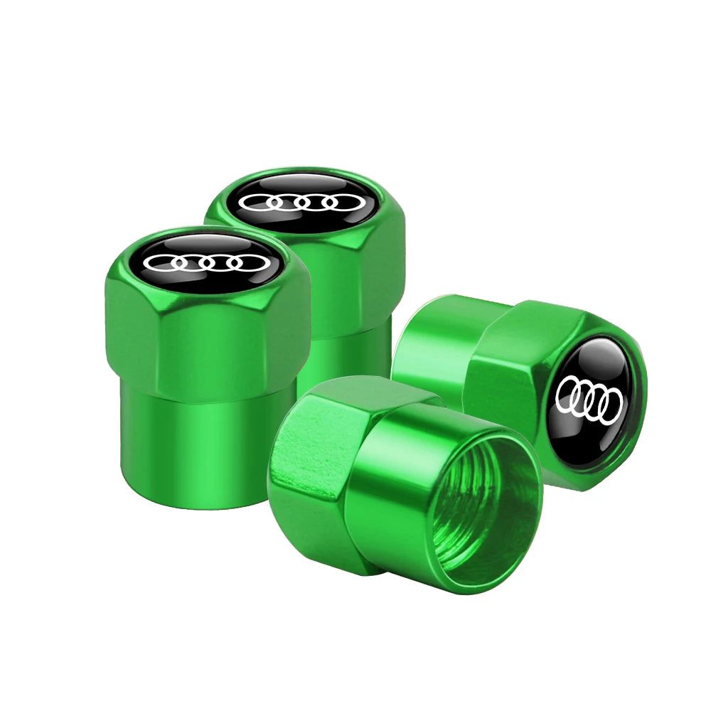 Aluminum Car Tire Valve Cover Car Badge Nylon Keychain Accessorie For Audi Sline RS A3 A4 A5 A6 b6 b7 b9 8p 8v b8 c7 S6 RS3 TT