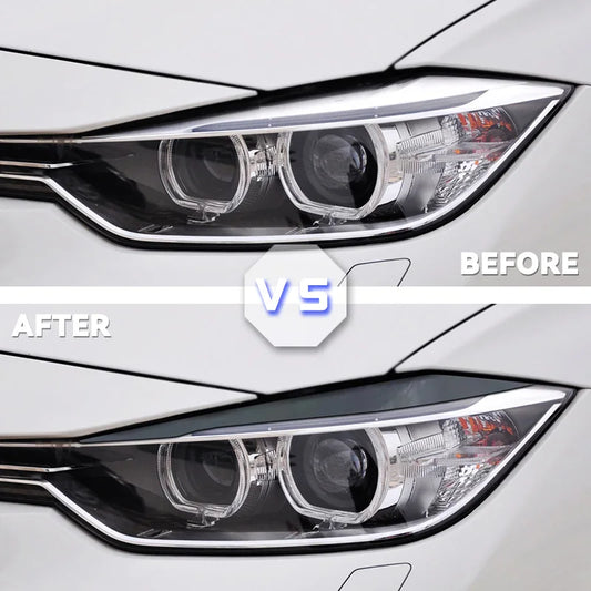 Auto Headlight Lamp Eyebrows Cover Trim Stickers For BMW 3 Series F30 F31 318i 320i 2012-2018 Car Eyelids Lids New ABS Carbon