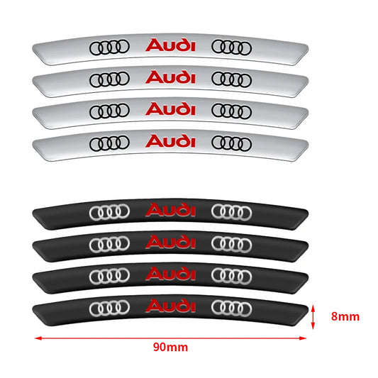 4pcs Aluminum Logo Car Wheel Rim Hub Sticker Car Decoration For Audi A3 A4 A5 A6 b6 b7 b9 8p 8v b8 c7 Quattro TT R8 Q5 A7 A8 S7