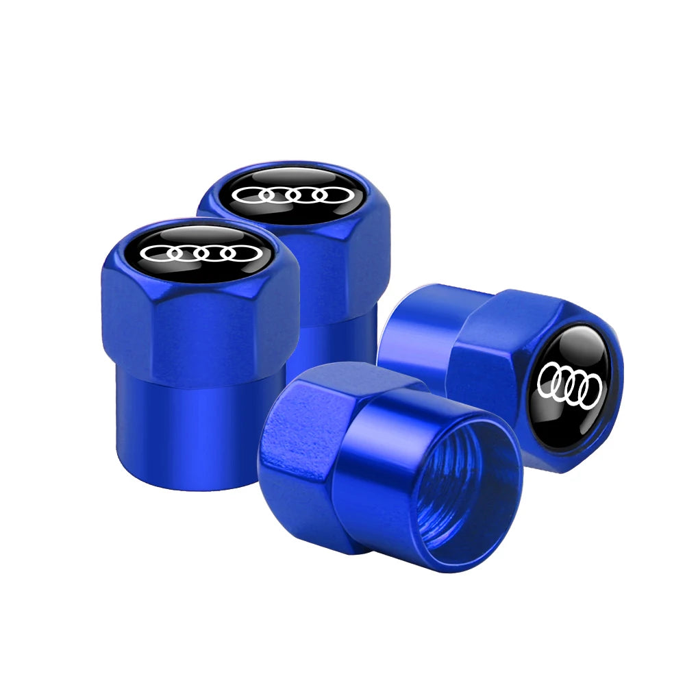 Aluminum Car Tire Valve Cover Car Badge Nylon Keychain Accessorie For Audi Sline RS A3 A4 A5 A6 b6 b7 b9 8p 8v b8 c7 S6 RS3 TT