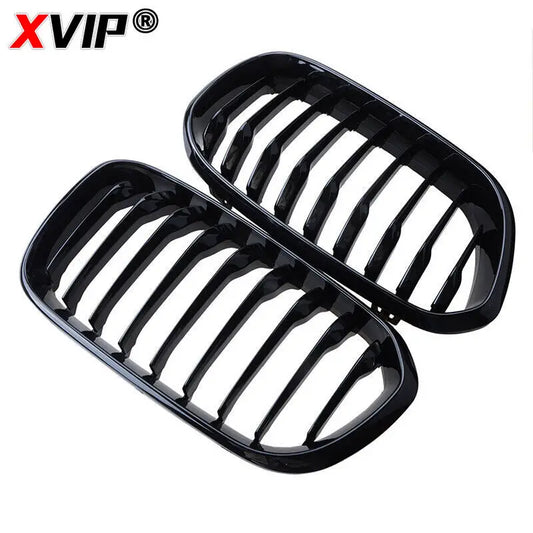 XVIP 1 Pair Front Grilles For BMW 1 Series F20 F21 2012-2019 Gloss Black Kidney Grill Replacement Racing Front Bumper Grilles