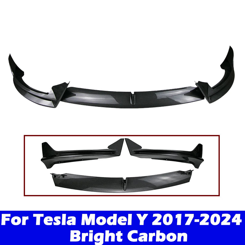 Front Bumper Front Lip Front Shovel kit Compatible for Tesla Model 3 2017-2023 & Model Y 2017-2024,Body Spoiler Splitter kit