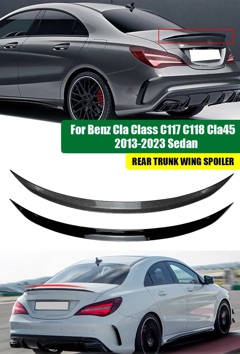 Rear Wing Spoiler Mercedes Benz CLA Class C117 C118 CLA200 CLA260 CLA45 AMG 2013-2023 Car Rear Spoiler Lip Exterior Parts