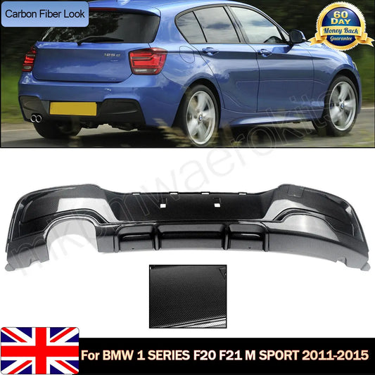 MAGICKIT FOR BMW 1 SERIES F20 F21 REAR DIFFUSER 2011-2015 PRE-LCI 125 LOOK Carbon Fiber Look UK CAR Accessories M Performance
