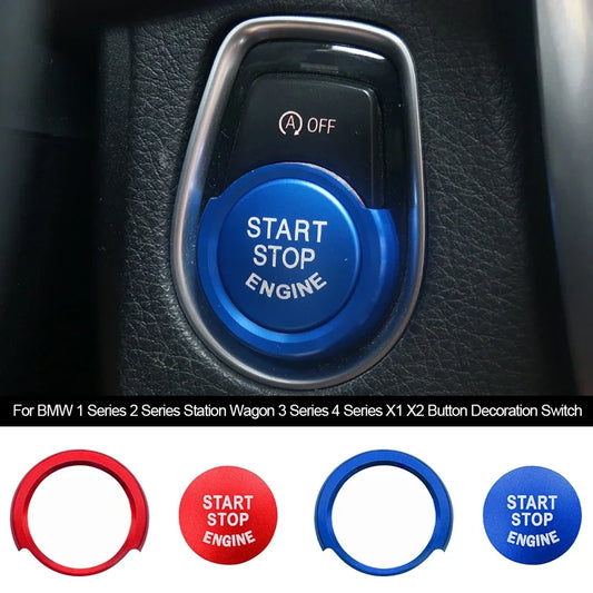 For BMW 1 2 3 4 Series X1 F48 F20 F21 F30 F32 F33 F34 F36 F45 F46 Car Engine Start Button Stickers Ignition Key Ring Trim Cover