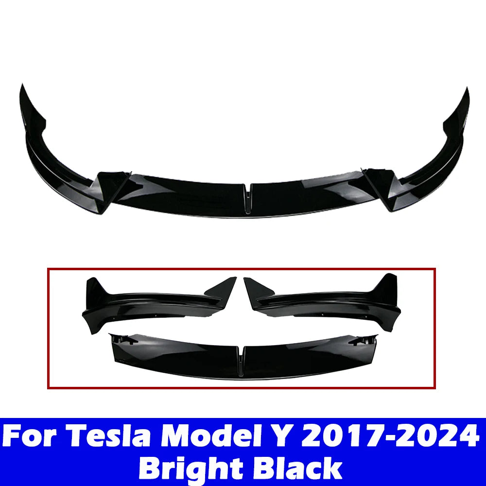 Front Bumper Front Lip Front Shovel kit Compatible for Tesla Model 3 2017-2023 & Model Y 2017-2024,Body Spoiler Splitter kit