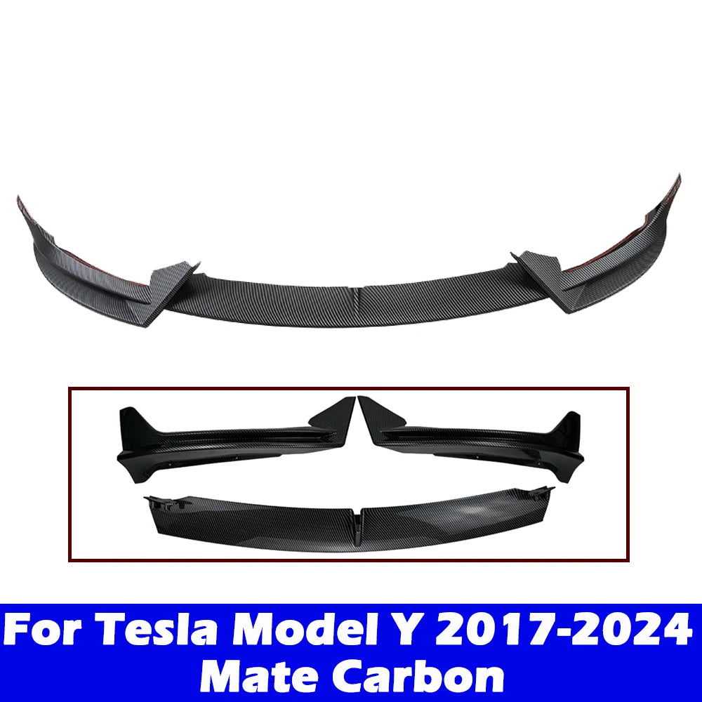Front Bumper Front Lip Front Shovel kit Compatible for Tesla Model 3 2017-2023 & Model Y 2017-2024,Body Spoiler Splitter kit