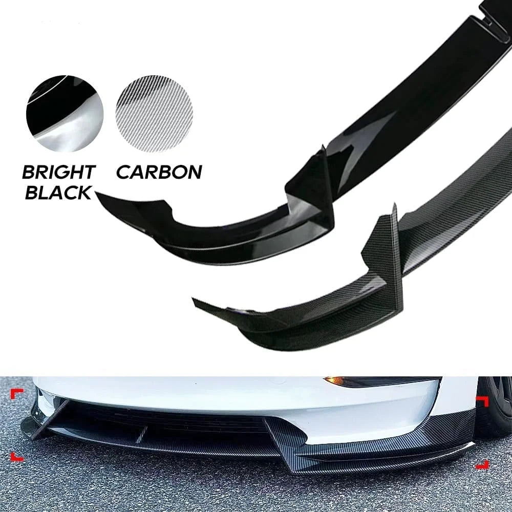 Front Bumper Front Lip Front Shovel kit Compatible for Tesla Model 3 2017-2023 & Model Y 2017-2024,Body Spoiler Splitter kit