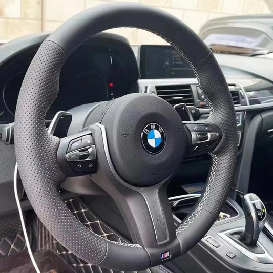 Hand Stitched Microfiber Leather Car Steering Wheel Cover For BMW M Sport F06 F10 F15 F16 F20 F21 F25 F30 F32gt F80 F82 X1 X3 x5