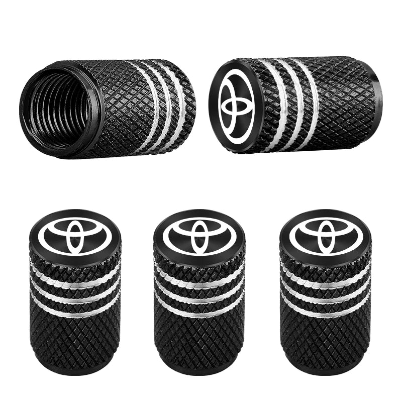 5pcs Car Wheel Tire Valve Caps Air Stem Covers For Toyota chr Corolla Camry rav4 Yaris hilux prius avensis auris Prado fortuner