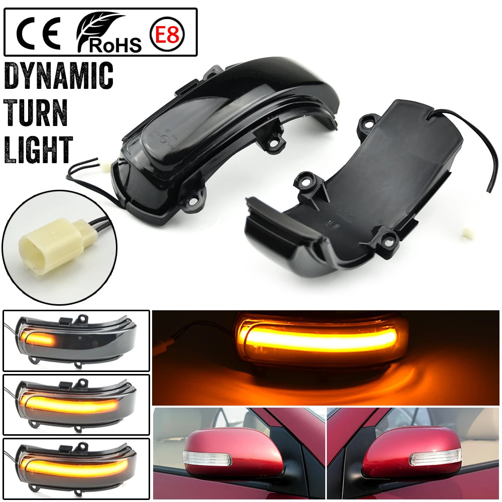 2pcs For Toyota COROLLA ZELAS REIZ AURIS Scion Car LED Dynamic Turn Signal Indicator Sequential Side Mirror Light Lamp