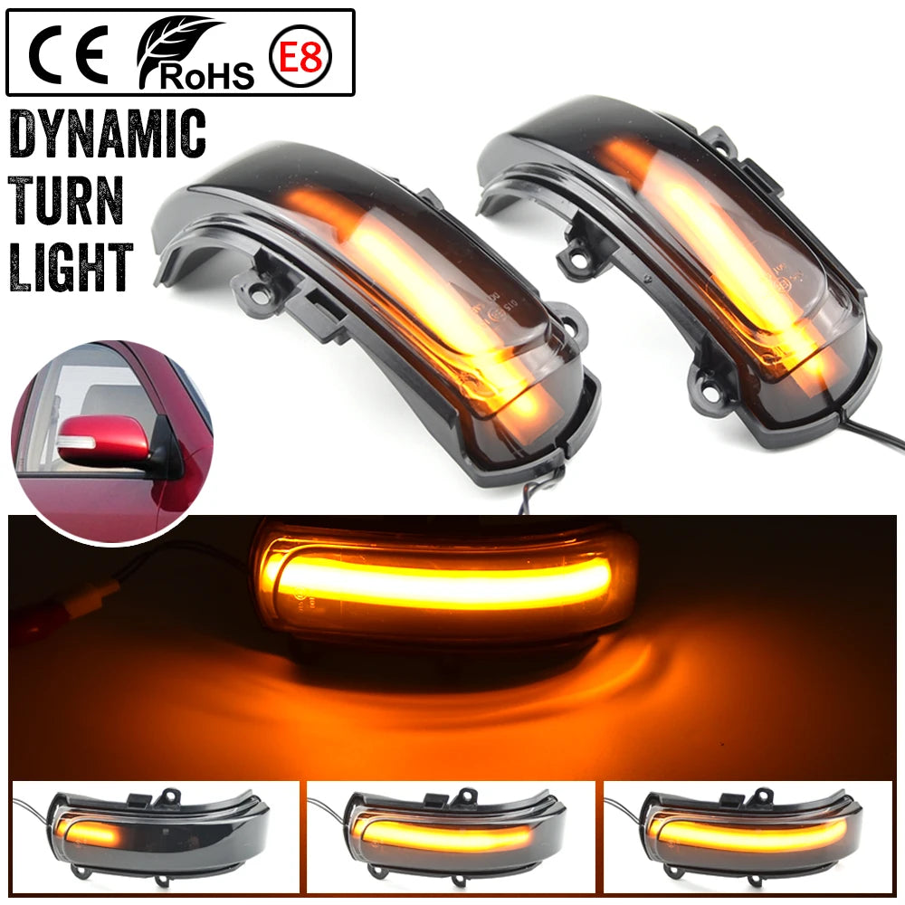 2pcs For Toyota COROLLA ZELAS REIZ AURIS Scion Car LED Dynamic Turn Signal Indicator Sequential Side Mirror Light Lamp