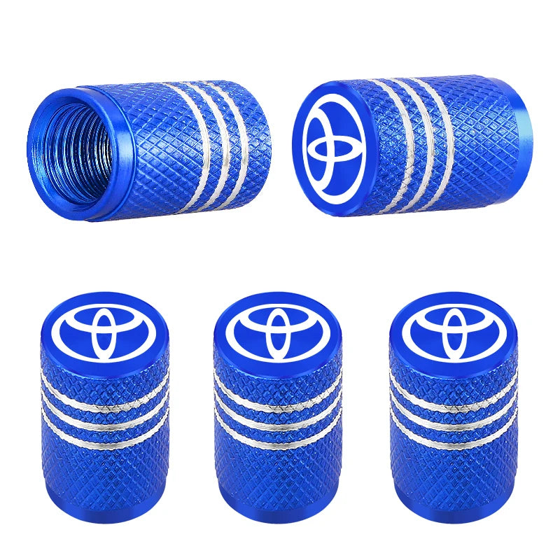 5pcs Car Wheel Tire Valve Caps Air Stem Covers For Toyota chr Corolla Camry rav4 Yaris hilux prius avensis auris Prado fortuner