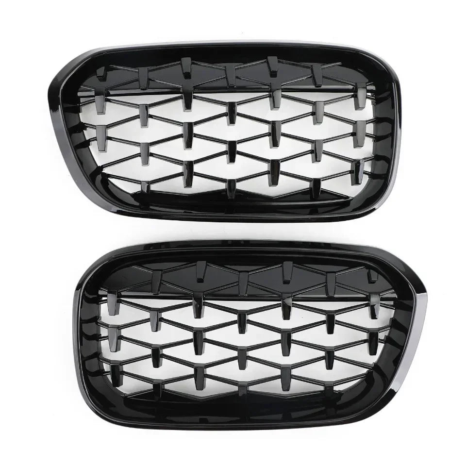 XVIP 1 Pair Front Grilles For BMW 1 Series F20 F21 2012-2019 Gloss Black Kidney Grill Replacement Racing Front Bumper Grilles