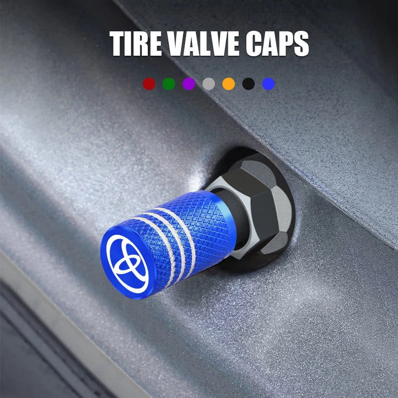 5pcs Car Wheel Tire Valve Caps Air Stem Covers For Toyota chr Corolla Camry rav4 Yaris hilux prius avensis auris Prado fortuner
