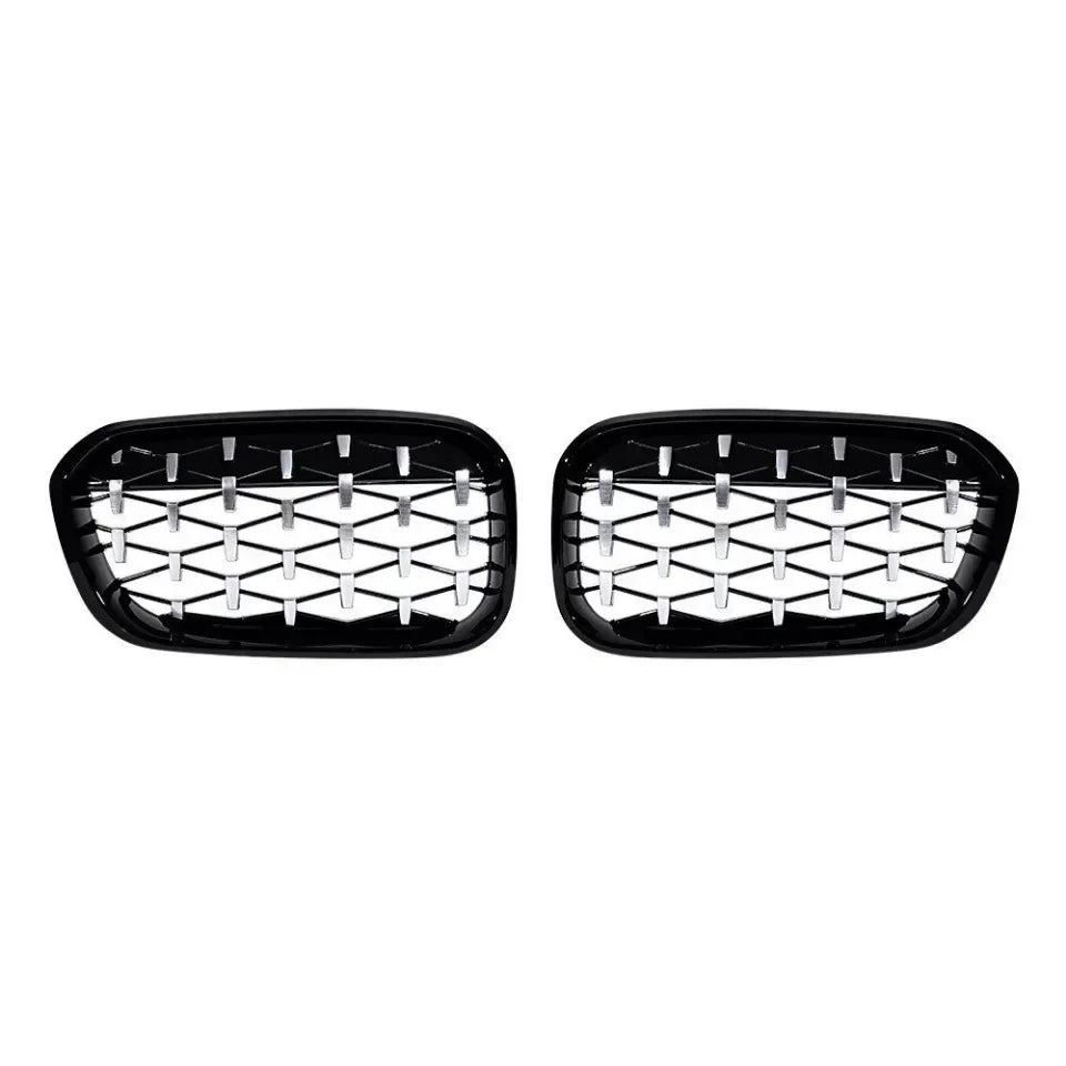 XVIP 1 Pair Front Grilles For BMW 1 Series F20 F21 2012-2019 Gloss Black Kidney Grill Replacement Racing Front Bumper Grilles