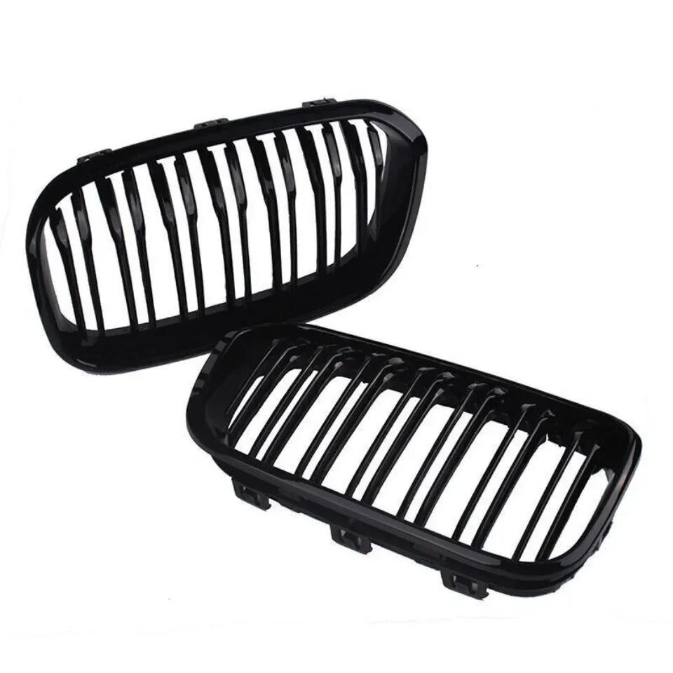 XVIP 1 Pair Front Grilles For BMW 1 Series F20 F21 2012-2019 Gloss Black Kidney Grill Replacement Racing Front Bumper Grilles