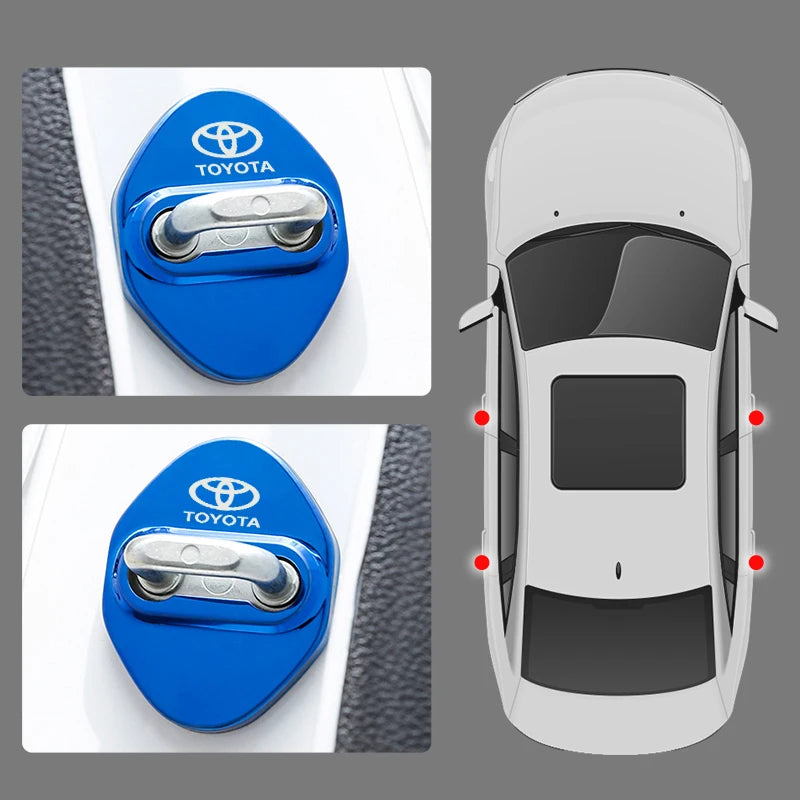 4PCS Car Door Lock Cover Case For Toyota chr Corolla Camry rav4 Yaris hilux prius avensis auris Prado verso fortuner Accessories