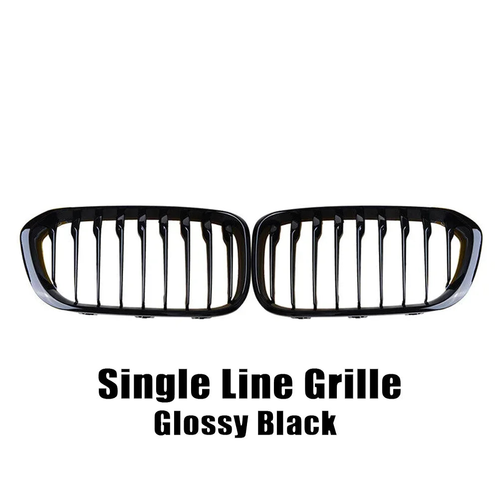 XVIP 1 Pair Front Grilles For BMW 1 Series F20 F21 2012-2019 Gloss Black Kidney Grill Replacement Racing Front Bumper Grilles