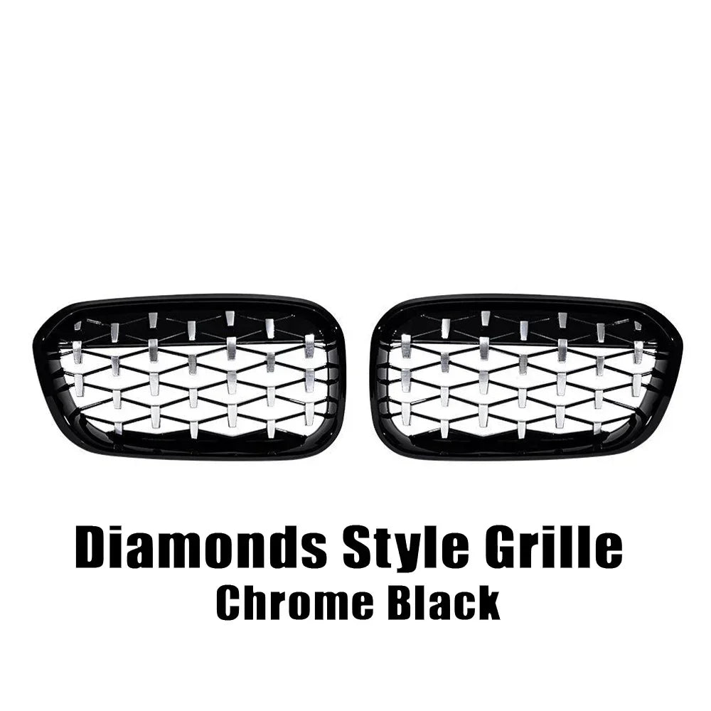 XVIP 1 Pair Front Grilles For BMW 1 Series F20 F21 2012-2019 Gloss Black Kidney Grill Replacement Racing Front Bumper Grilles