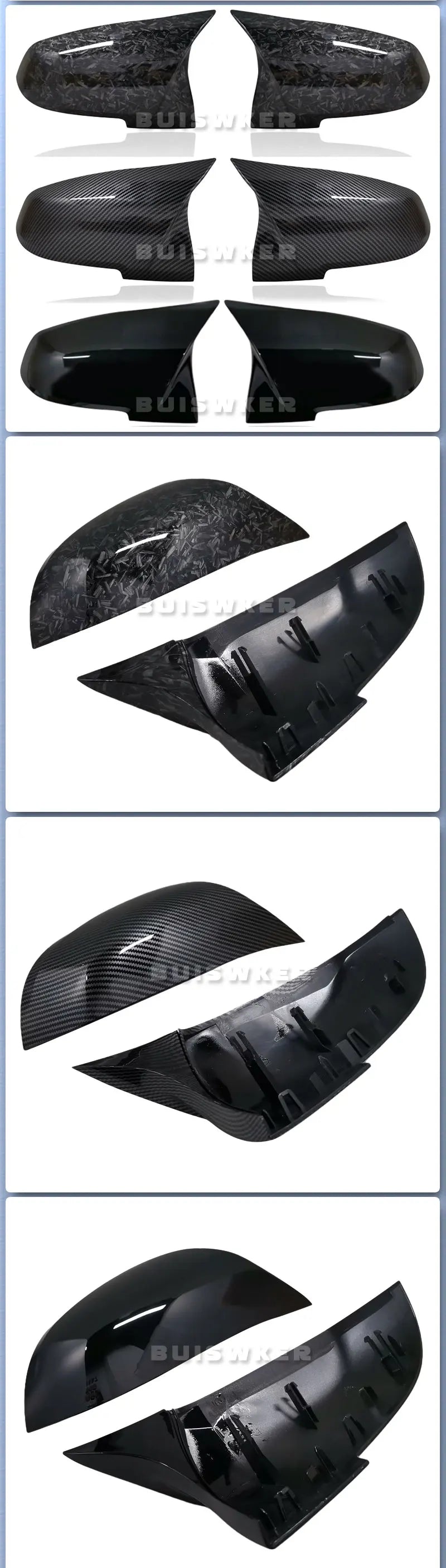 For BMW 1 2 3 4 Series F20 F30 F31 F32 F36 2012 - UP 320i 328i 330d 335i M3 M4 Look Replacement style Carbon Fiber Mirror Cover