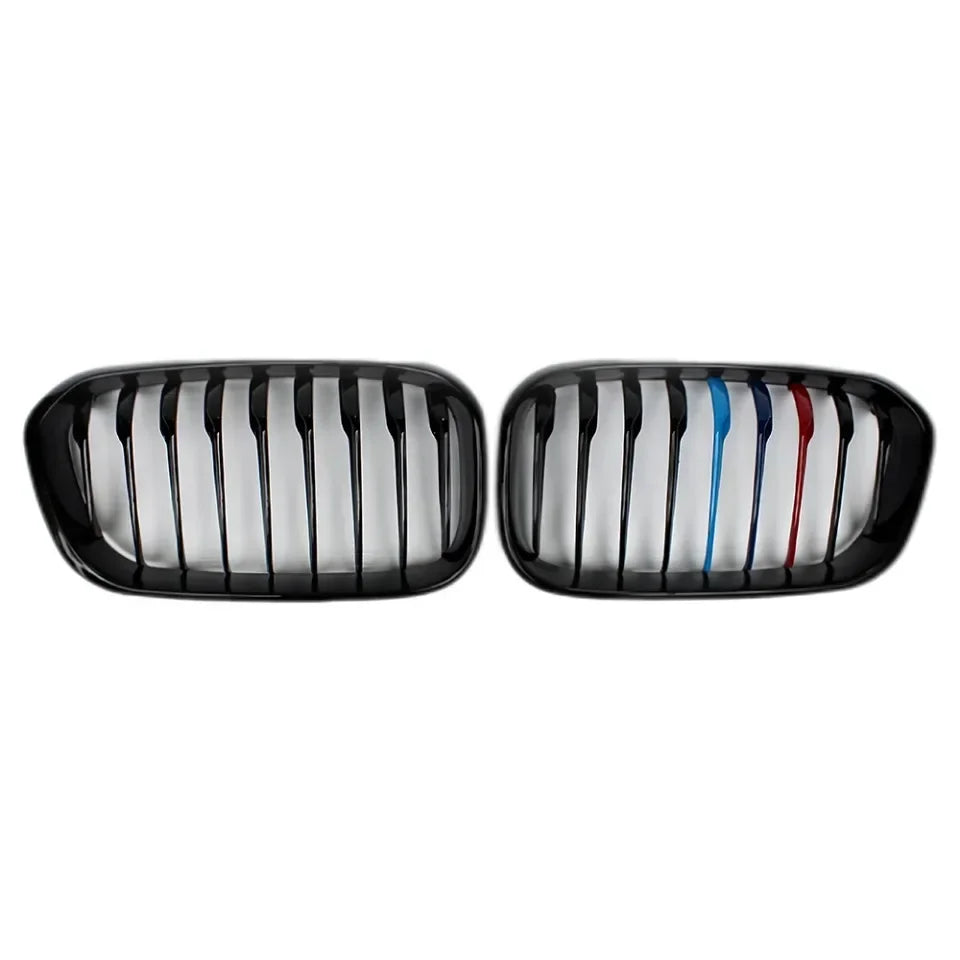XVIP 1 Pair Front Grilles For BMW 1 Series F20 F21 2012-2019 Gloss Black Kidney Grill Replacement Racing Front Bumper Grilles