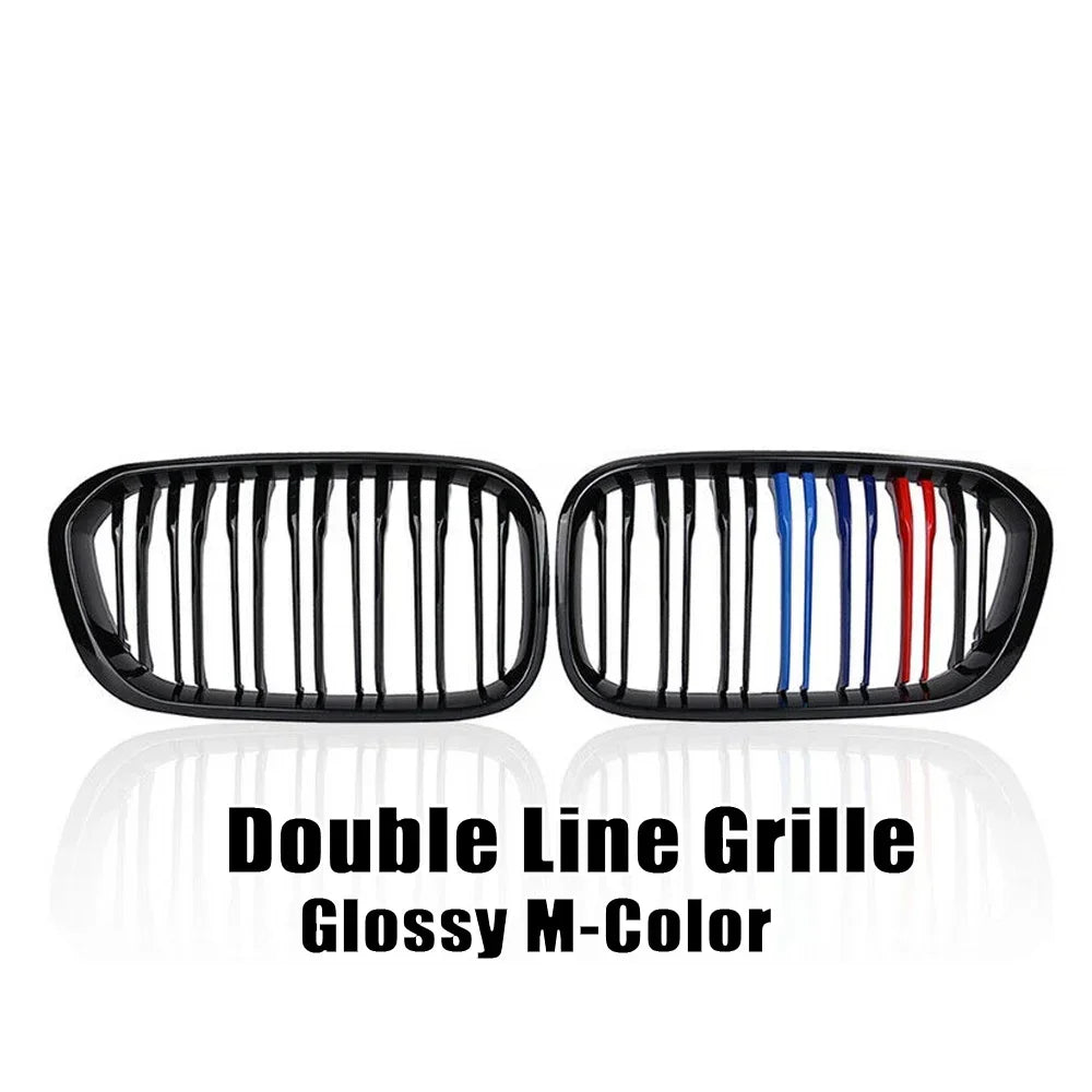 XVIP 1 Pair Front Grilles For BMW 1 Series F20 F21 2012-2019 Gloss Black Kidney Grill Replacement Racing Front Bumper Grilles