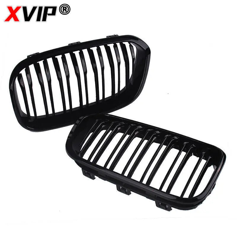 XVIP 1 Pair Front Grilles For BMW 1 Series F20 F21 2012-2019 Gloss Black Kidney Grill Replacement Racing Front Bumper Grilles