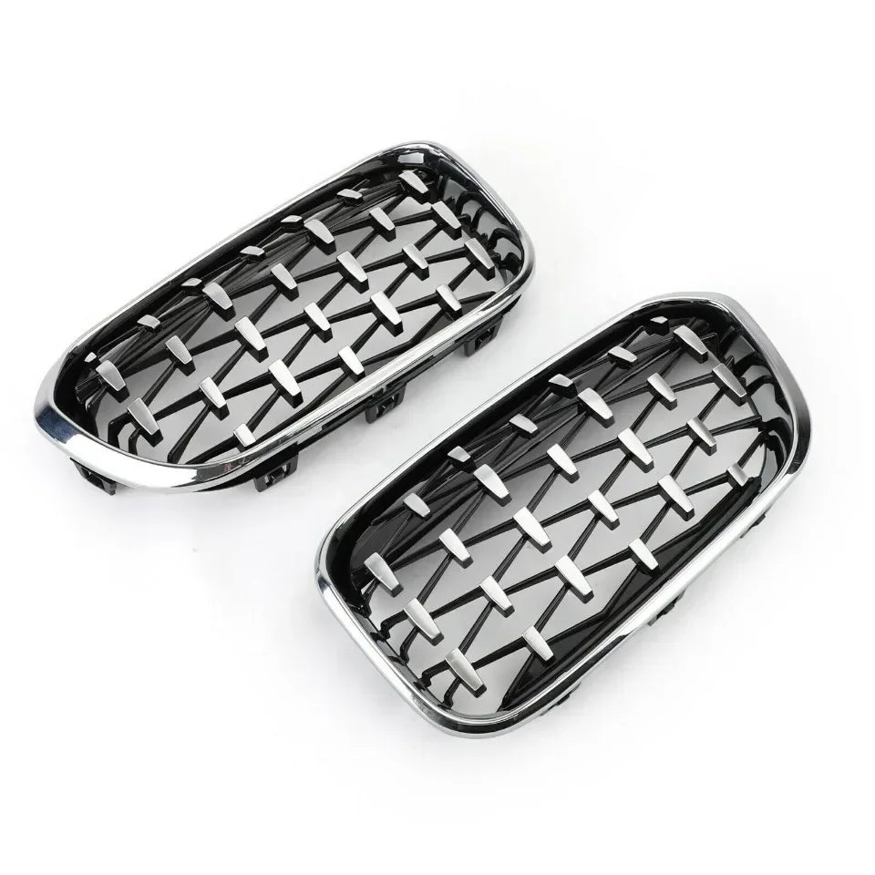 XVIP 1 Pair Front Grilles For BMW 1 Series F20 F21 2012-2019 Gloss Black Kidney Grill Replacement Racing Front Bumper Grilles