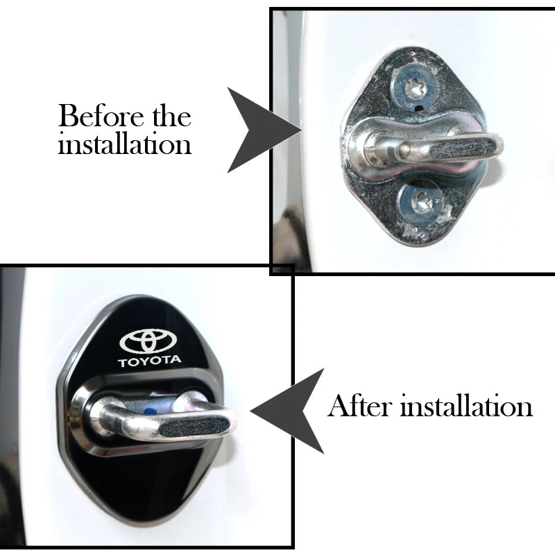 4PCS Car Door Lock Cover Case For Toyota chr Corolla Camry rav4 Yaris hilux prius avensis auris Prado verso fortuner Accessories