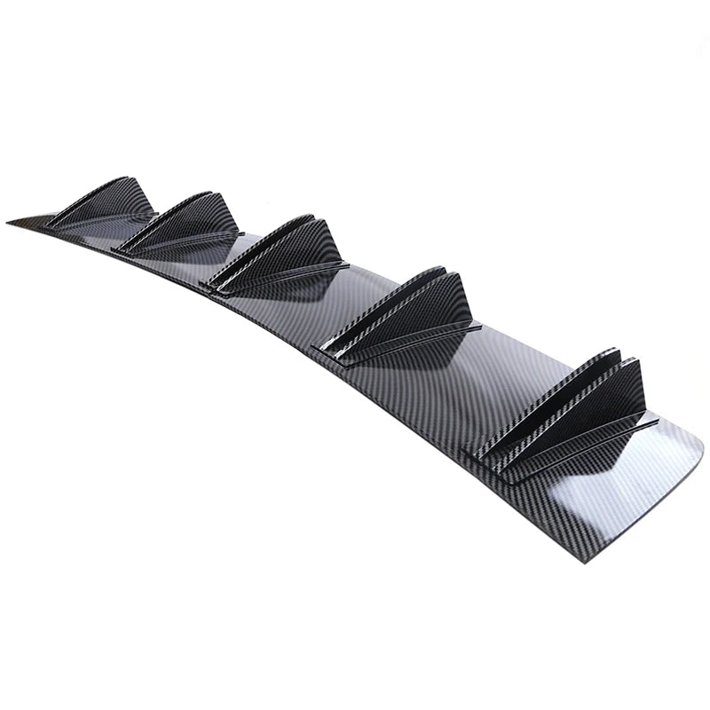 Universal Car Rear Bumper Lip ABS Double Wing Rear Shark Chassis Fin Style Curved Bumper Lip Diffuser Anti-collision 2 in 1