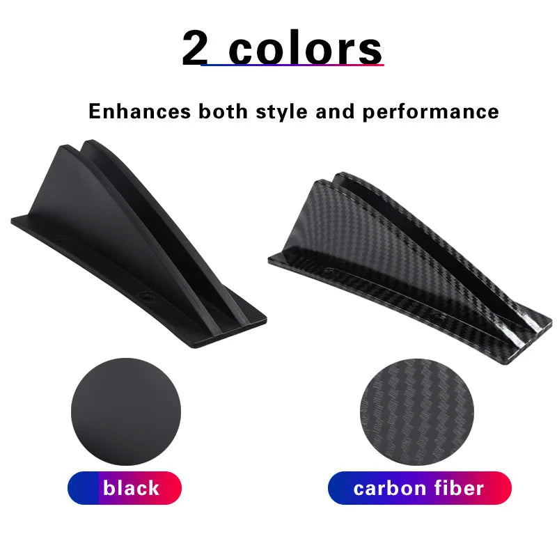 Universal Car Rear Bumper Lip ABS Double Wing Rear Shark Chassis Fin Style Curved Bumper Lip Diffuser Anti-collision 2 in 1