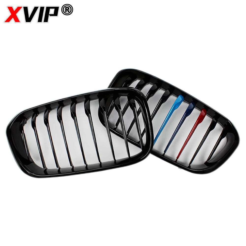 XVIP 1 Pair Front Grilles For BMW 1 Series F20 F21 2012-2019 Gloss Black Kidney Grill Replacement Racing Front Bumper Grilles