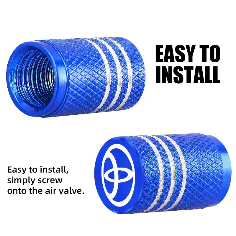 5pcs Car Wheel Tire Valve Caps Air Stem Covers For Toyota chr Corolla Camry rav4 Yaris hilux prius avensis auris Prado fortuner