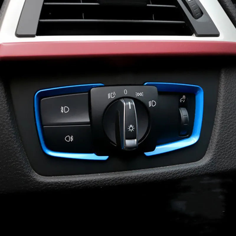 ABS Car Headlight Adjustment Switch Frame Trim Sticker Fit For BMW 1 2 3 4 Series F30 F31 F32 F34 F20 F21 F36 X5 F15 X6 F16