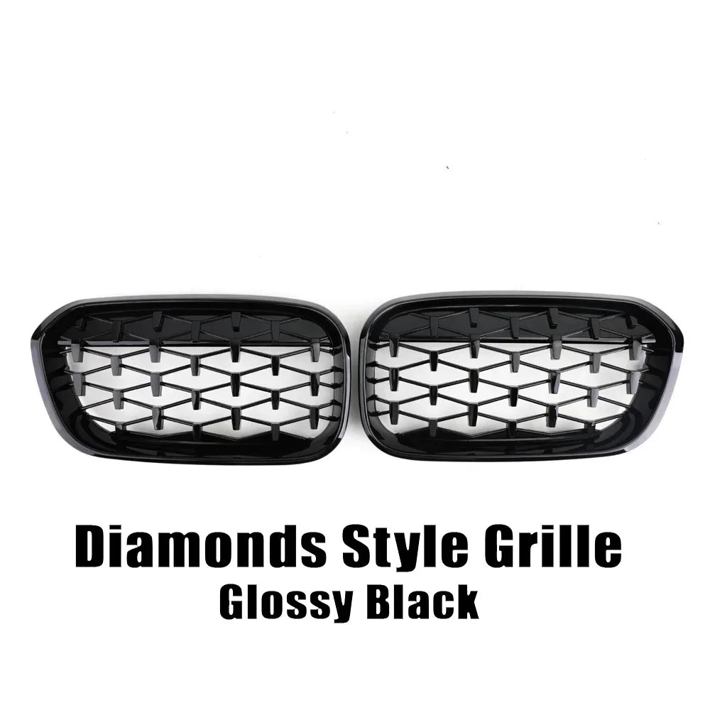 XVIP 1 Pair Front Grilles For BMW 1 Series F20 F21 2012-2019 Gloss Black Kidney Grill Replacement Racing Front Bumper Grilles
