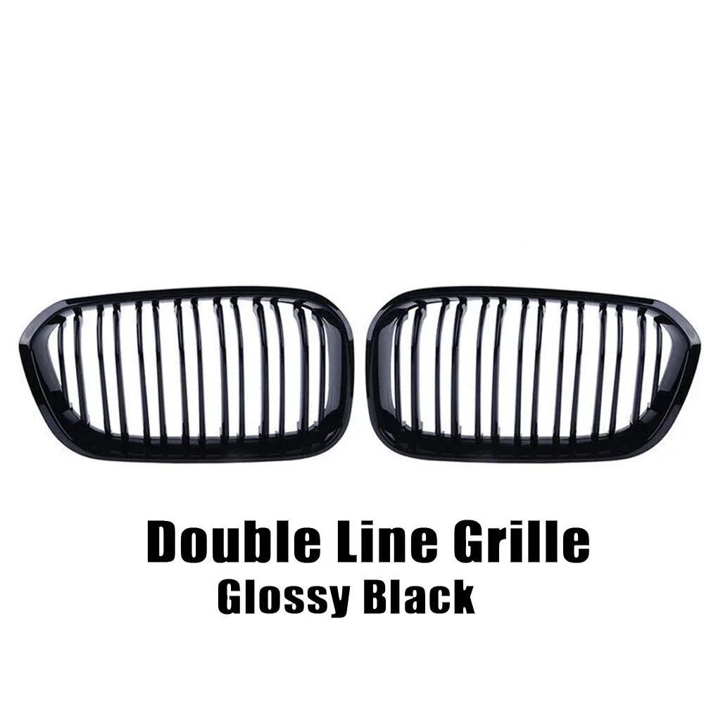XVIP 1 Pair Front Grilles For BMW 1 Series F20 F21 2012-2019 Gloss Black Kidney Grill Replacement Racing Front Bumper Grilles
