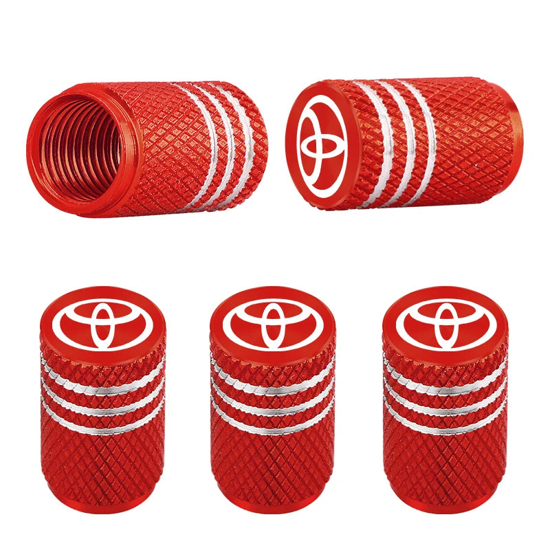 5pcs Car Wheel Tire Valve Caps Air Stem Covers For Toyota chr Corolla Camry rav4 Yaris hilux prius avensis auris Prado fortuner