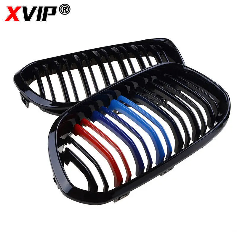 XVIP 1 Pair Front Grilles For BMW 1 Series F20 F21 2012-2019 Gloss Black Kidney Grill Replacement Racing Front Bumper Grilles