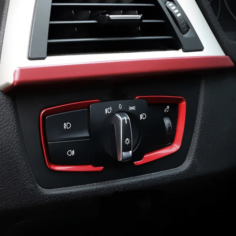 ABS Car Headlight Adjustment Switch Frame Trim Sticker Fit For BMW 1 2 3 4 Series F30 F31 F32 F34 F20 F21 F36 X5 F15 X6 F16