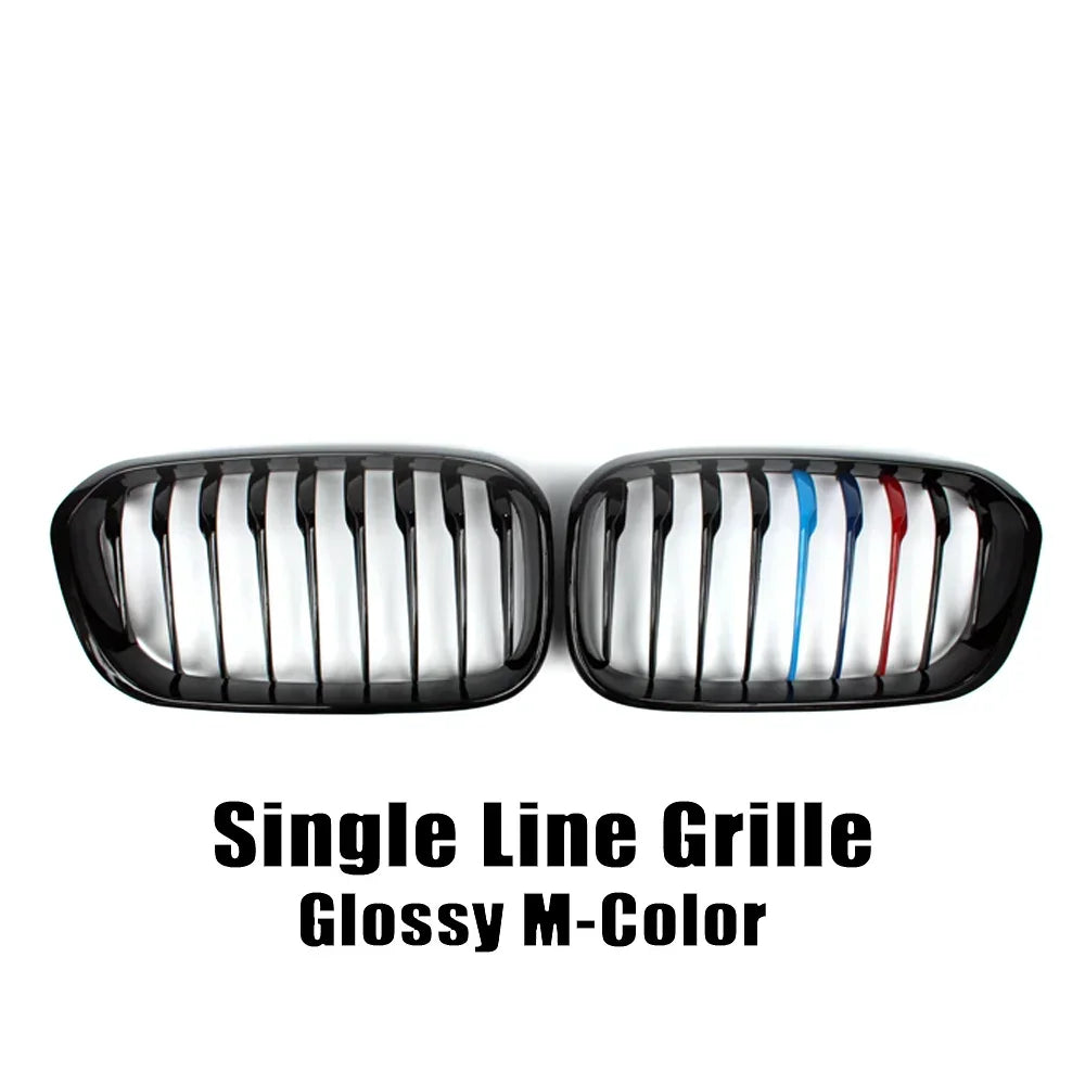 XVIP 1 Pair Front Grilles For BMW 1 Series F20 F21 2012-2019 Gloss Black Kidney Grill Replacement Racing Front Bumper Grilles