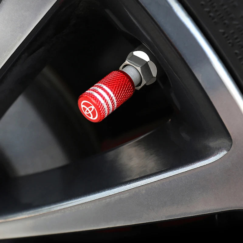5pcs Car Wheel Tire Valve Caps Air Stem Covers For Toyota chr Corolla Camry rav4 Yaris hilux prius avensis auris Prado fortuner