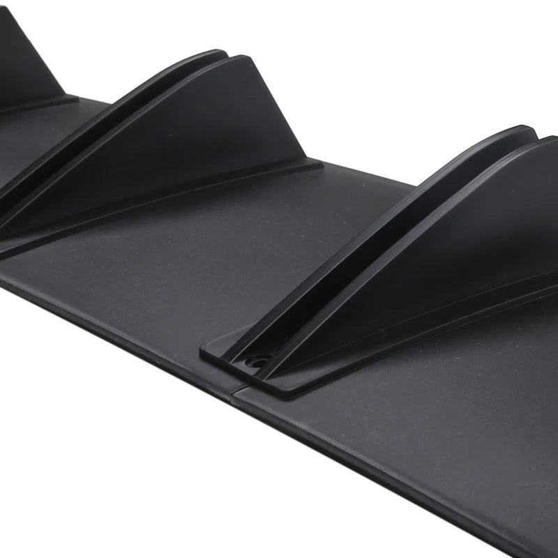Universal Car Rear Bumper Lip ABS Double Wing Rear Shark Chassis Fin Style Curved Bumper Lip Diffuser Anti-collision 2 in 1